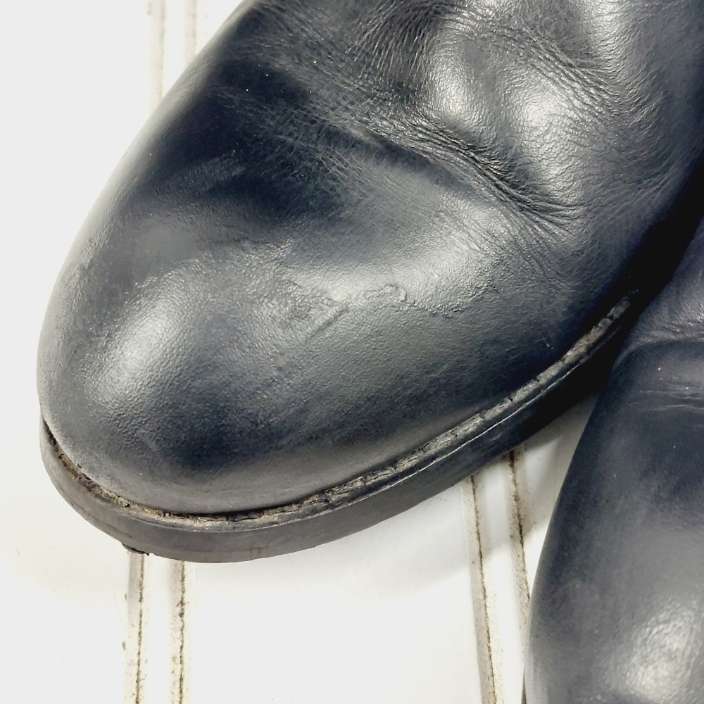 Luichiny Trend Lee Black Leather Stretch Panel Over The Knee Zip Up Boots K29 - Picture 14 of 15